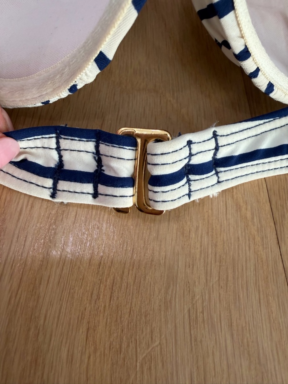 Sperry Navy and White Striped Molded Bikini Top - Picture 6 of 7